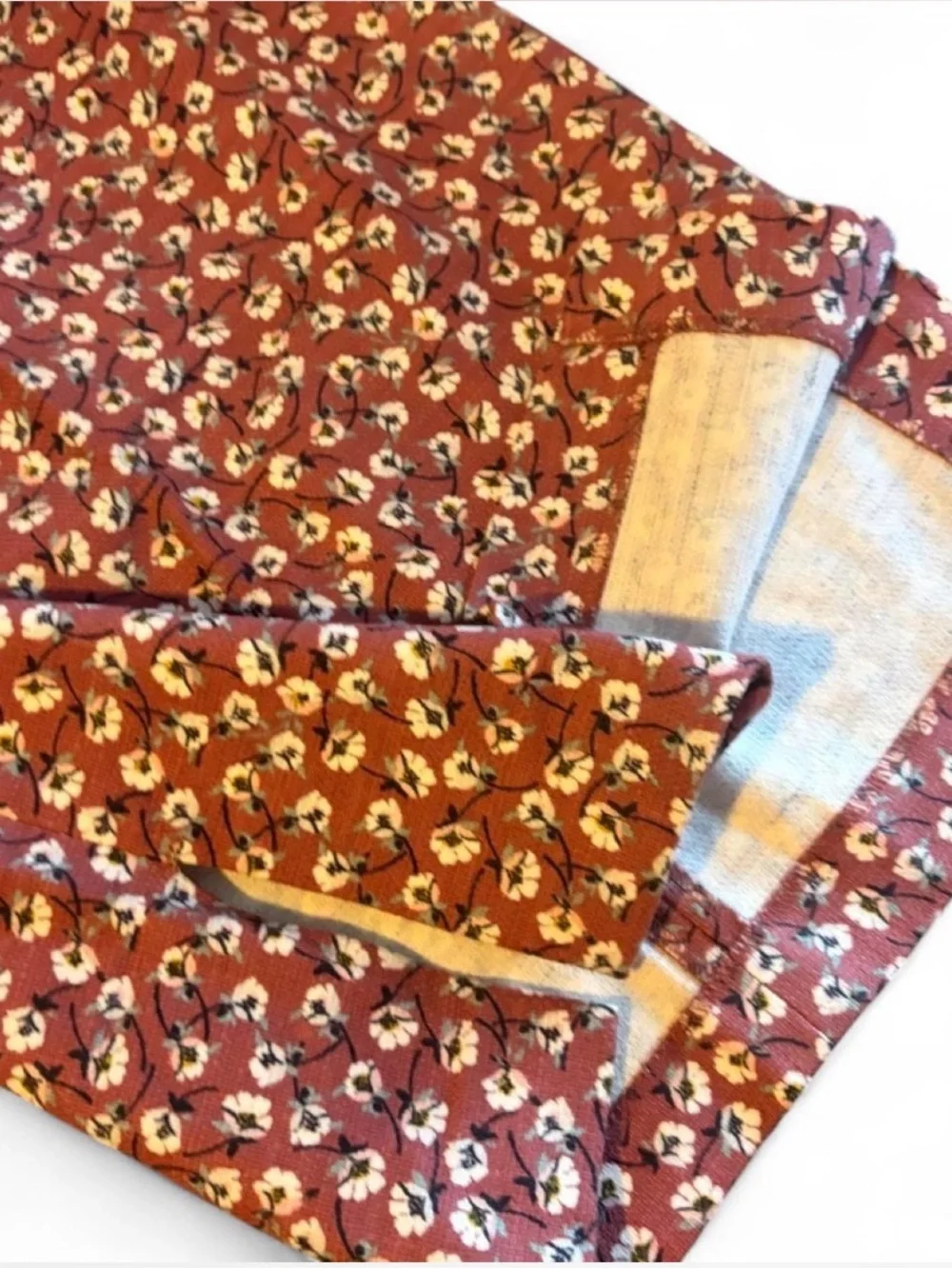 LOFT Rust Floral Pencil Skirt